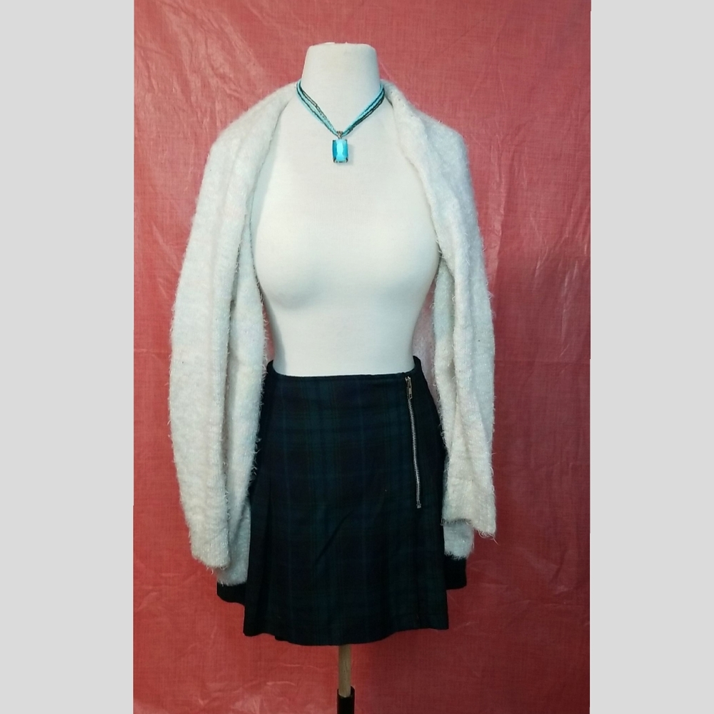 Pellini dark green plaid skirt